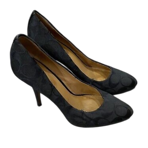 COACH ELLIN Signature Mono Pumps
Size 6 Black Formal Office Classic Designer - Picture 4 of 17